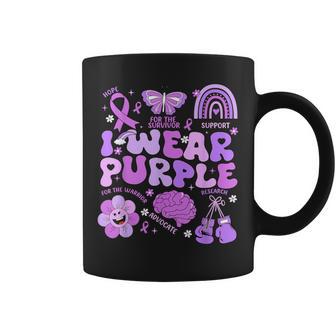 Groovy I Wear Purple Support Epilepsy Awareness Day Coffee Mug - Thegiftio UK
