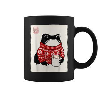 Grumpy Frog Japanese Kids Christmas Coffee Mug - Thegiftio