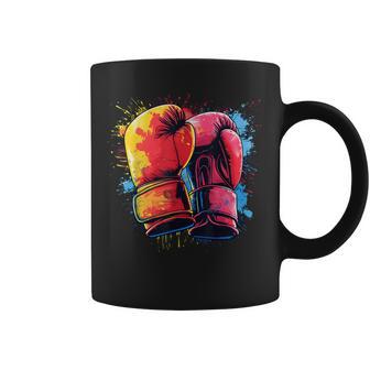Guantes De Boxeo Pintados De Colores En Boxeo Artístico Taza de café - Regaloses