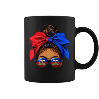 Haitian Queen Messy Bun Flag Day Haiti Independence Women Coffee Mug - Thegiftio
