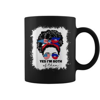 Half Haitian And American America Haiti Usa Flag Girl Afro Coffee Mug - Thegiftio UK