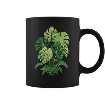 Hand Drawn Monstera In Farbe Fensterblatt Pflanze Natur Tassen - Seseable