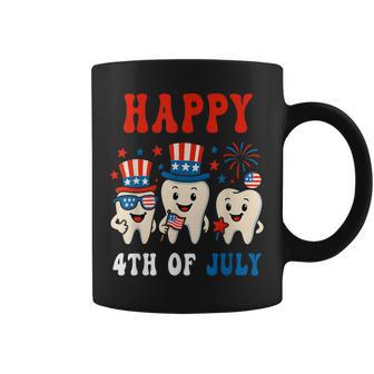 Happy 4Th Of July Dental Tooth American Flag Dentist Coffee Mug - Thegiftio UK