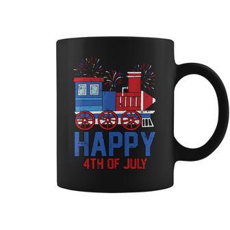 Happy 4Th Of July Vintage Caboose Toddler Boys Train Lover Coffee Mug - Thegiftio UK