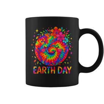 Happy Earth Day Cute Earth Floral Earth Day Tie Dye Coffee Mug | Mazezy