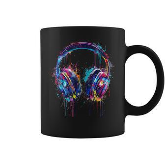 Headphones Music Dj Splash Dance Club Music Headphones House Coffee Mug - Thegiftio UK
