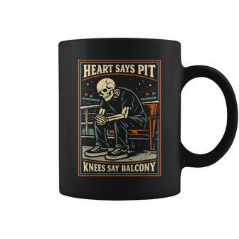 Heart Says Pit Knees Say Balcony Skeleton Coffee Mug - Thegiftio UK