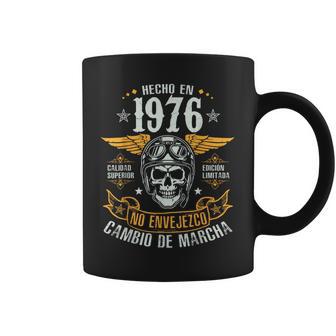 Hecho En 1976-50 Cumpleaños Moto Calavera Hombre Motero Taza de café - Regaloses