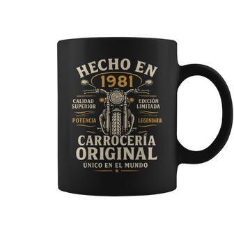 Hecho En 1981 45 Años Cumpleaños Moto Biker Hombre Motero Taza de café - Regaloses