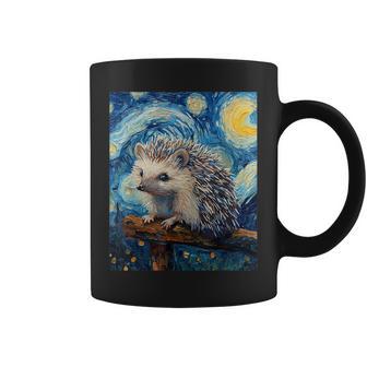Hedgehog Van Gogh Style Starry Night Cute Graphic Coffee Mug - Thegiftio UK