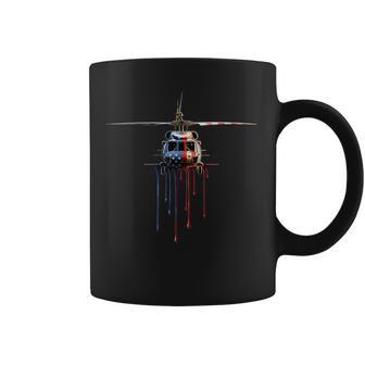 Helicopter Pilot Aviation American Flag Usa Drip Graffiti Coffee Mug - Thegiftio UK