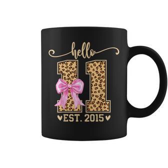 Hello Eleven Est 2015 11Th Birthday Leopard 11 Year Girl Coffee Mug - Thegiftio UK
