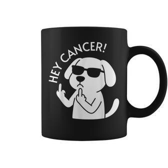 Hey Cancer Cool Dog With Sunglasses Middle Finger Coffee Mug - Thegiftio UK