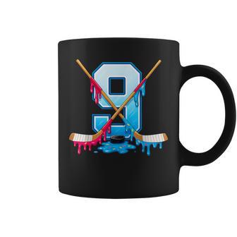 Hockey 9 Year Old Ice Cream Drip Youth 9Th Birthday Boys Coffee Mug - Thegiftio