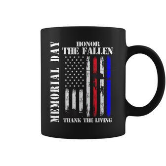 Honor The Fallen Thank The Living Memorial Day Flag Graphic Coffee Mug - Thegiftio UK