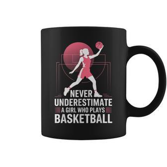 Hoops Never Underestimate A Girl Who Playing Basketball コーヒーマグ - Kawaiitshirt