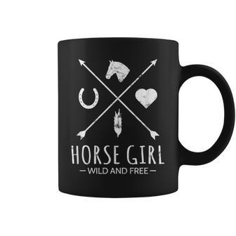 Horse Girl Wild And Free Arrow 馬好き乗馬tシャツ コーヒーマグ - Kawaiitshirt