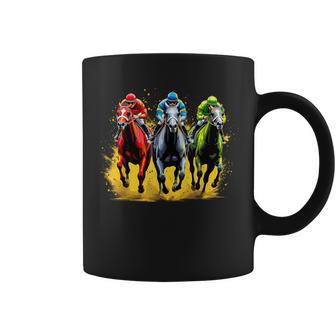 Horse Racing Outfit Dynamic Race Scene Derby Riders Coffee Mug - Thegiftio UK