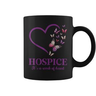Hospice It's A Work Of Heart Butterfly Heart Hospice Worker Coffee Mug - Thegiftio UK