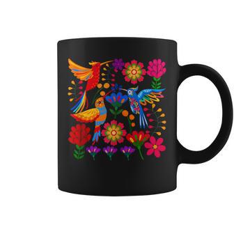 Hummingbird Colorful Mexican Flowers Floral Nature Lover Coffee Mug - Thegiftio UK