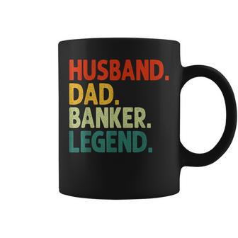 Husband Dad Banker Legendintage Banker Día Del Padre Taza de café - Regaloses