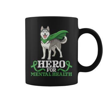 Husky Dog Hero For Mental Health Awareness Support Love Coffee Mug - Thegiftio UK