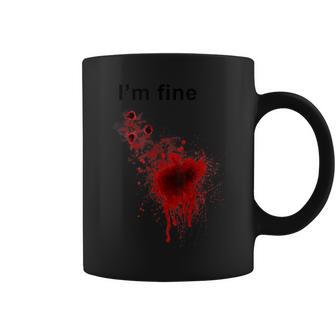 I'm Finearcastic ハロウィン 映画ホラー ゾンビ ファニー ブラッド コーヒーマグ - Kawaiitshirt