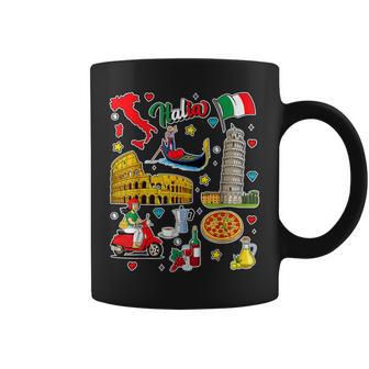 Iconos Italianos Lindo Recuerdo Deiaje De Italia Para Los Amantes De Italia Taza de café - Regaloses
