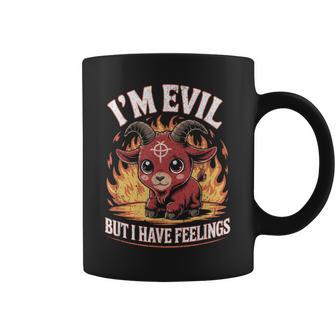 I’M Evil But I Have Feelings Cute Demon Goat Coffee Mug - Thegiftio UK
