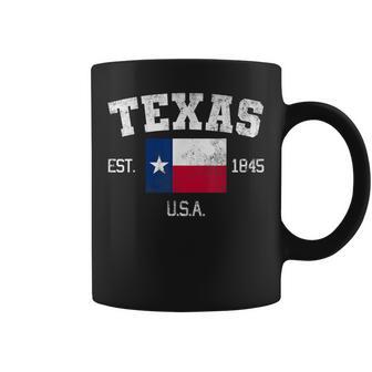Impresión Retro Texas Texas Est 1845 Taza de café - Regaloses