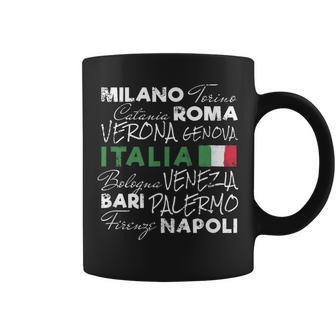 Italia Ciudad Retro Recuerdoacacionesintage Bandera Taza de café - Regaloses