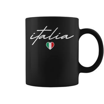 Italian Flag Italy Vintage Italia Heart Cursive Girls Coffee Mug - Thegiftio UK