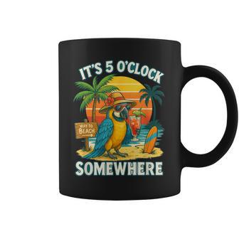 It's 5 O’Clock Somewhere Parrot Sunset Drinking Coffee Mug - Thegiftio UK