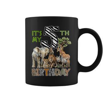 It’S My 5Th Birthday Boy Safari Jungle Theme 5 Years Old Zoo Coffee Mug - Thegiftio
