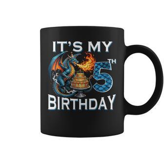 It's My 5Th Birthday Dragon Party Dragon Lover 5 Years Old Coffee Mug | Mazezy