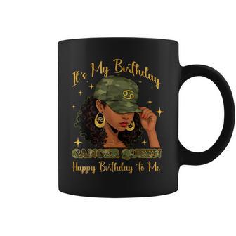 It's My Birthday Cancer Queen Black Woman Camo Coffee Mug - Thegiftio UK