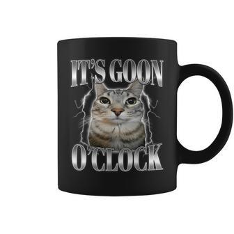 It's Goon O'clock Silly Staring Cat Gen-Z Meme Humor Coffee Mug - Thegiftio UK