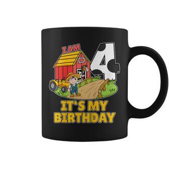 J'ai 4 Ans Tracteur Agriculteur 4E Anniversaire Tasse - Cadeauxyz