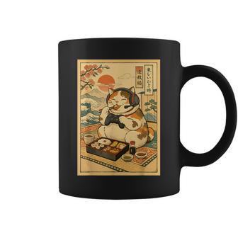 Japonés Gamer Catushi Kawaii Estéticaintage Gamer Cat Taza de café - Regaloses