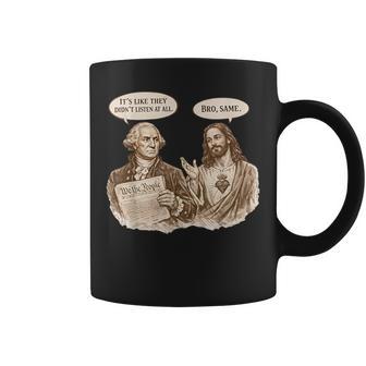 Jesus & George Washington Christian 4Th Of July American Coffee Mug - Monsterry