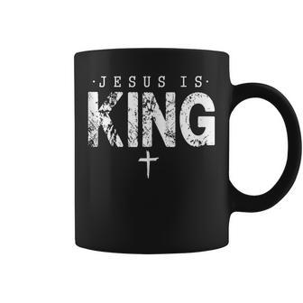 Jesus Is King Christian Faith Cross Coffee Mug - Thegiftio UK