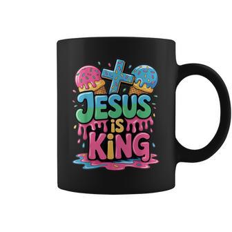 Jesus Is King Ice Cream Drip Christian Kids Religious Youth Coffee Mug - Thegiftio