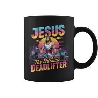 Jesus Ultimate Deadlifter Retro 80S Christian Gym Coffee Mug - Thegiftio UK