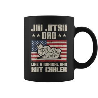 Jiu Jitsu Dad Like Normal Cooler Us Flag Fathers Day Bjj Men Coffee Mug - Thegiftio UK