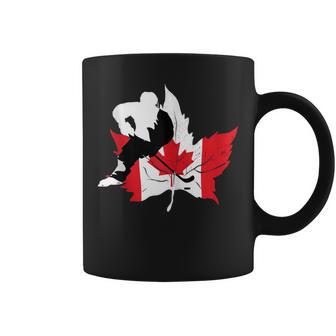 Jugador De Hockeyobre Hielo Jugador De Hockey Canada Deportes De Invierno In Mangas Taza de café - Regaloses
