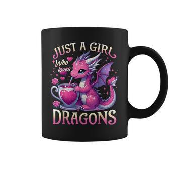 Just A Girl Who Loves Dragons Cute Pink Dragon Heart Coffee Mug - Thegiftio UK