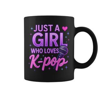 Just A Girl Who Loves K-Pop Korean Listening Kpop Lovers Coffee Mug - Thegiftio UK