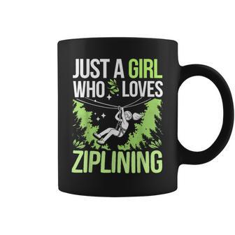 Just A Girl Who Loves Ziplining Zipline Crew Girls Women Coffee Mug - Thegiftio UK