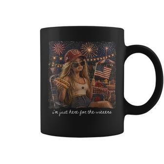 Just Here For The Wieners Doll Face 4Th Of July Coffee Mug - Thegiftio UK