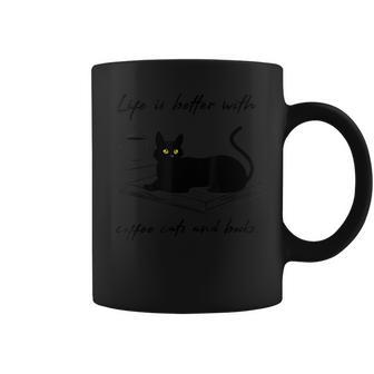 Kaffee Katzen Und Bücher Lesen Ironie Tassen - Seseable